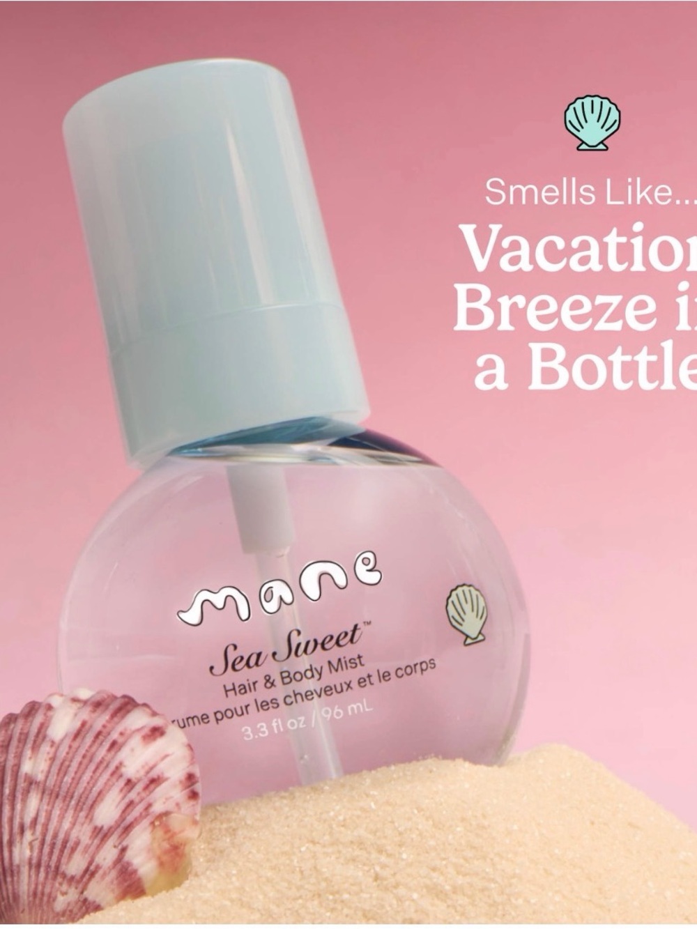 MANE Sea Sweet Hair & Body Fragrance Mist with Green Apple, Melon, and Musk NWT